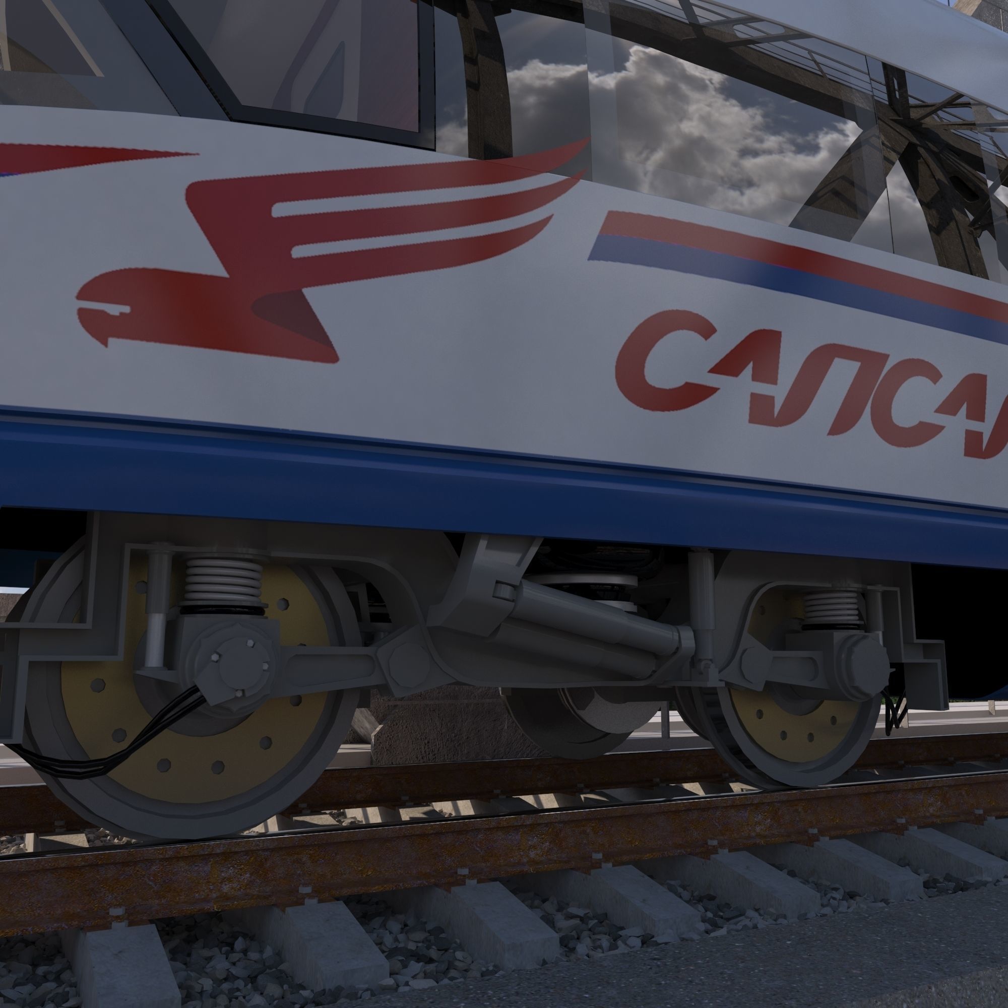 Hi-speed Electric Train Sapsan Siemens Velaro RUS  3D model_1