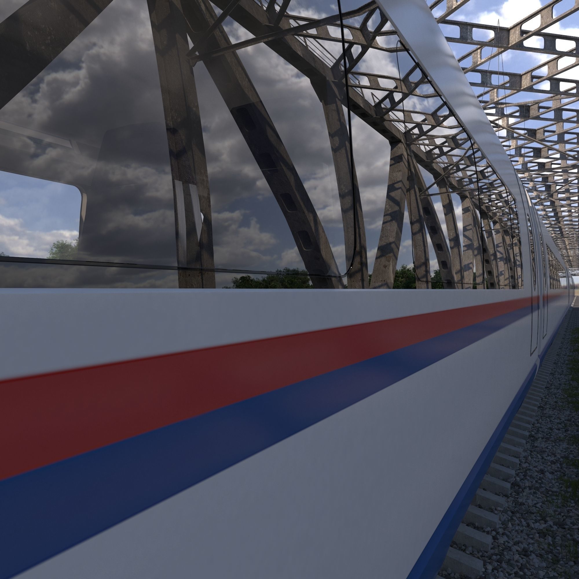 Hi-speed Electric Train Sapsan Siemens Velaro RUS  3D model_5