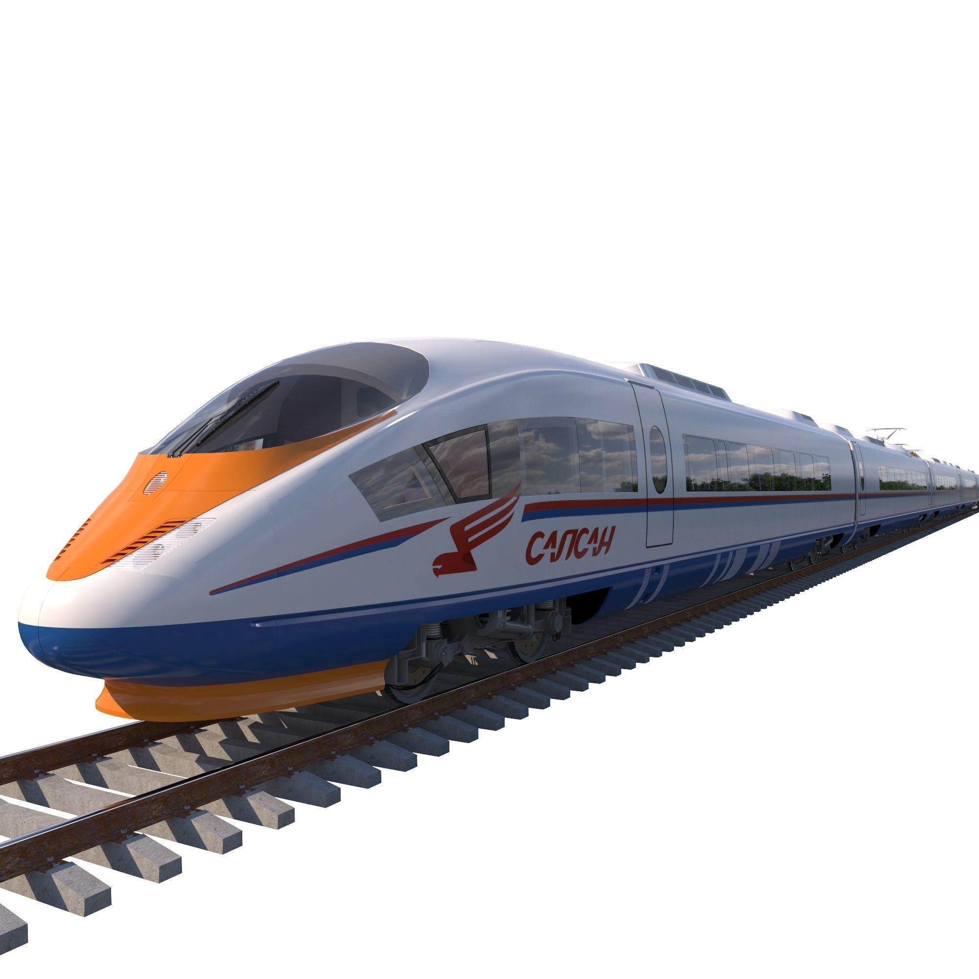 Hi-speed Electric Train Sapsan Siemens Velaro RUS  3D model_8