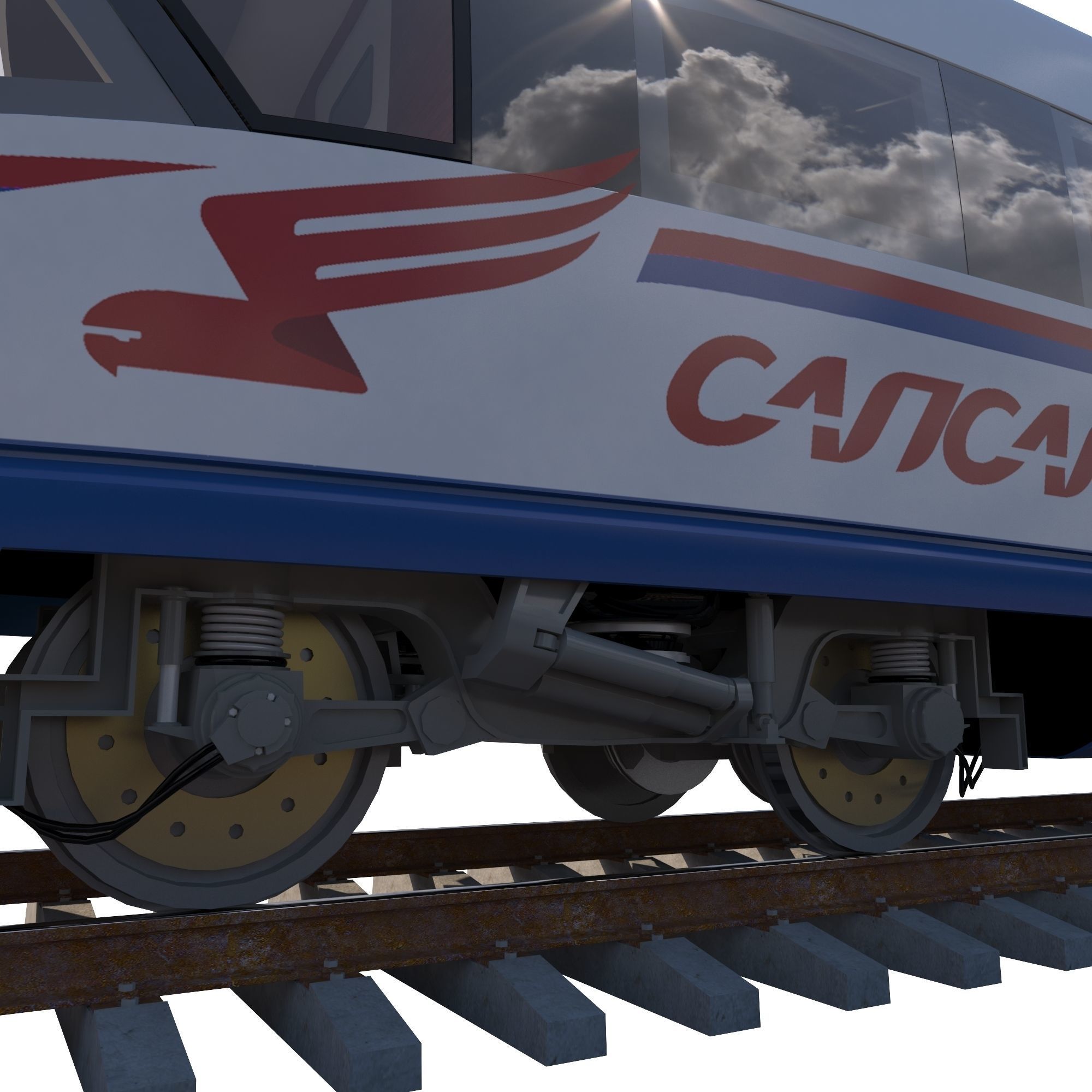 Hi-speed Electric Train Sapsan Siemens Velaro RUS  3D model_9