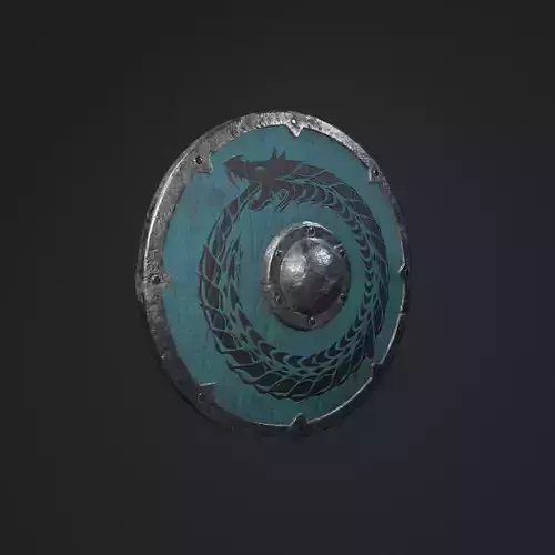 viking shield PBR low-poly