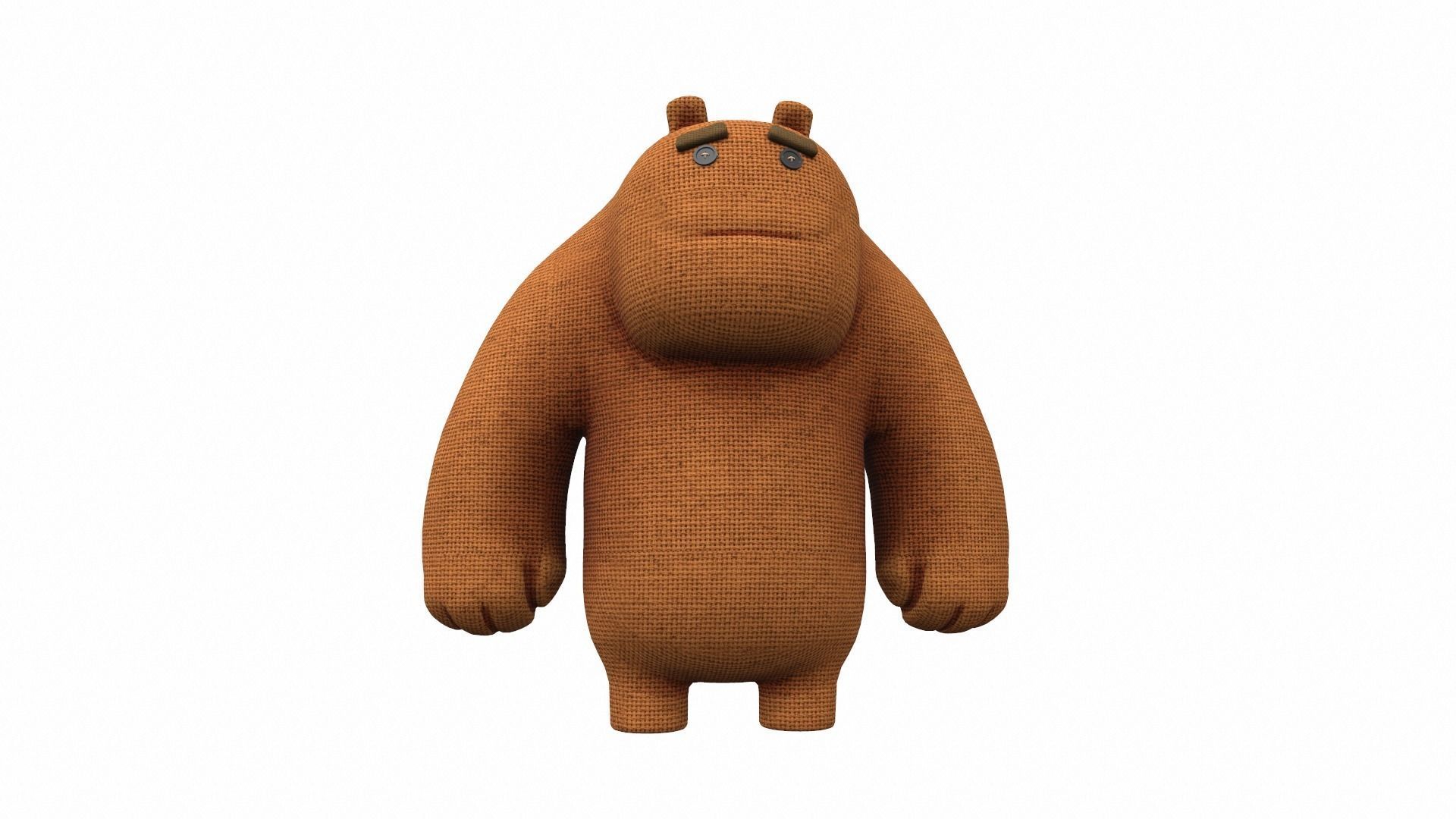 Plush toy bear 5 3D model_1