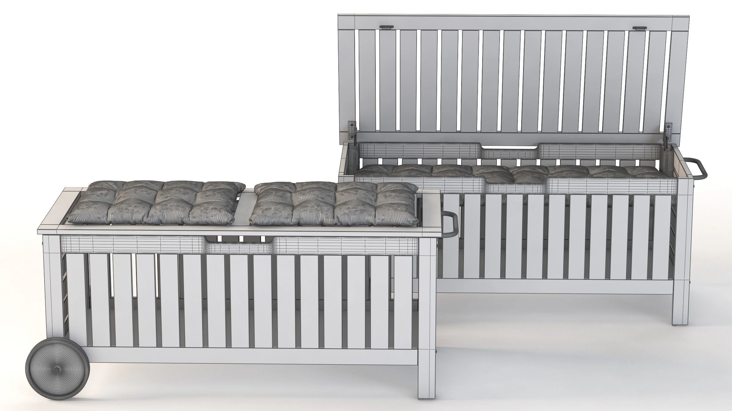 IKEA Applaro Bench with Storage Bag 3D model_13