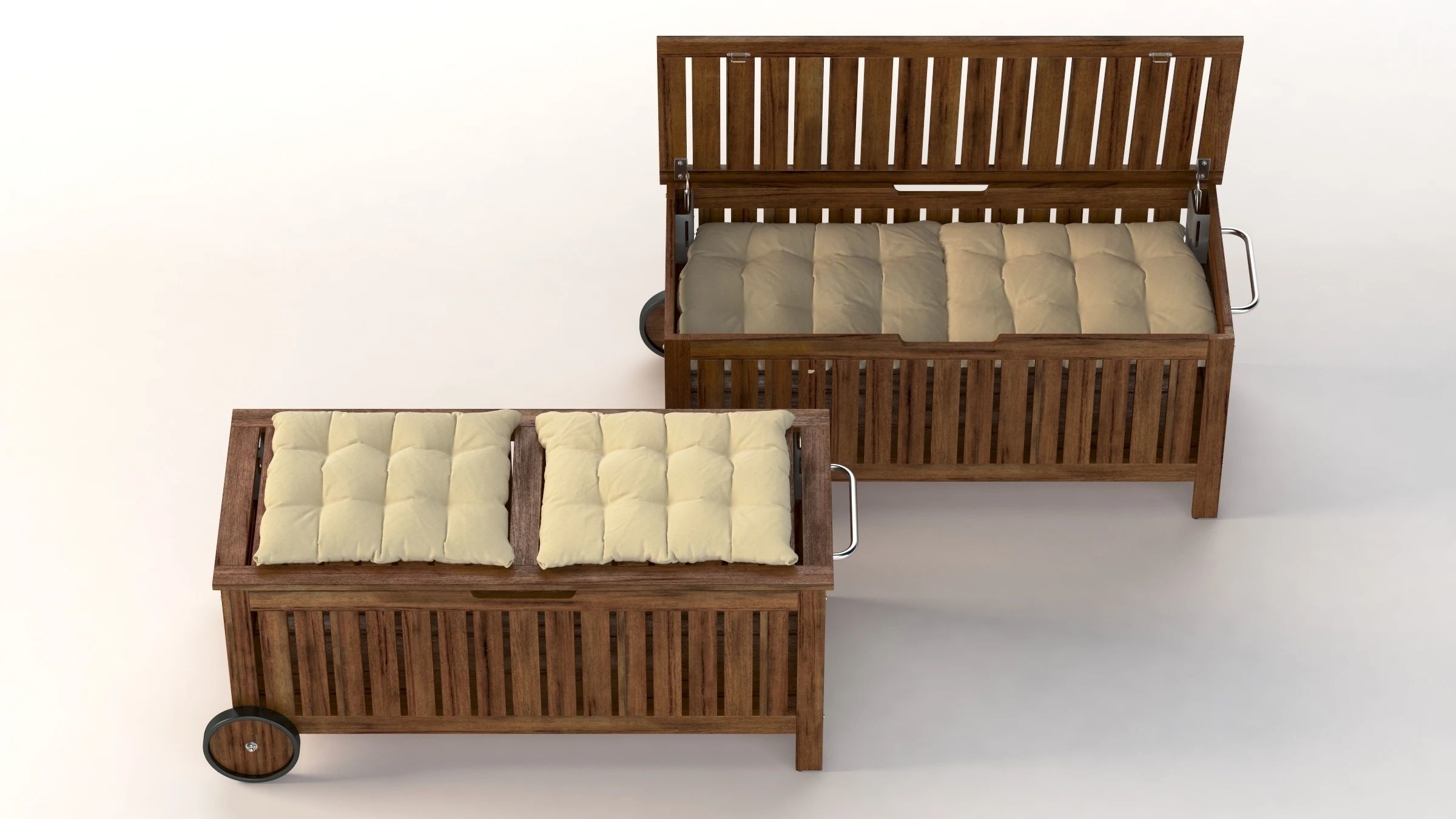 IKEA Applaro Bench with Storage Bag 3D model_2