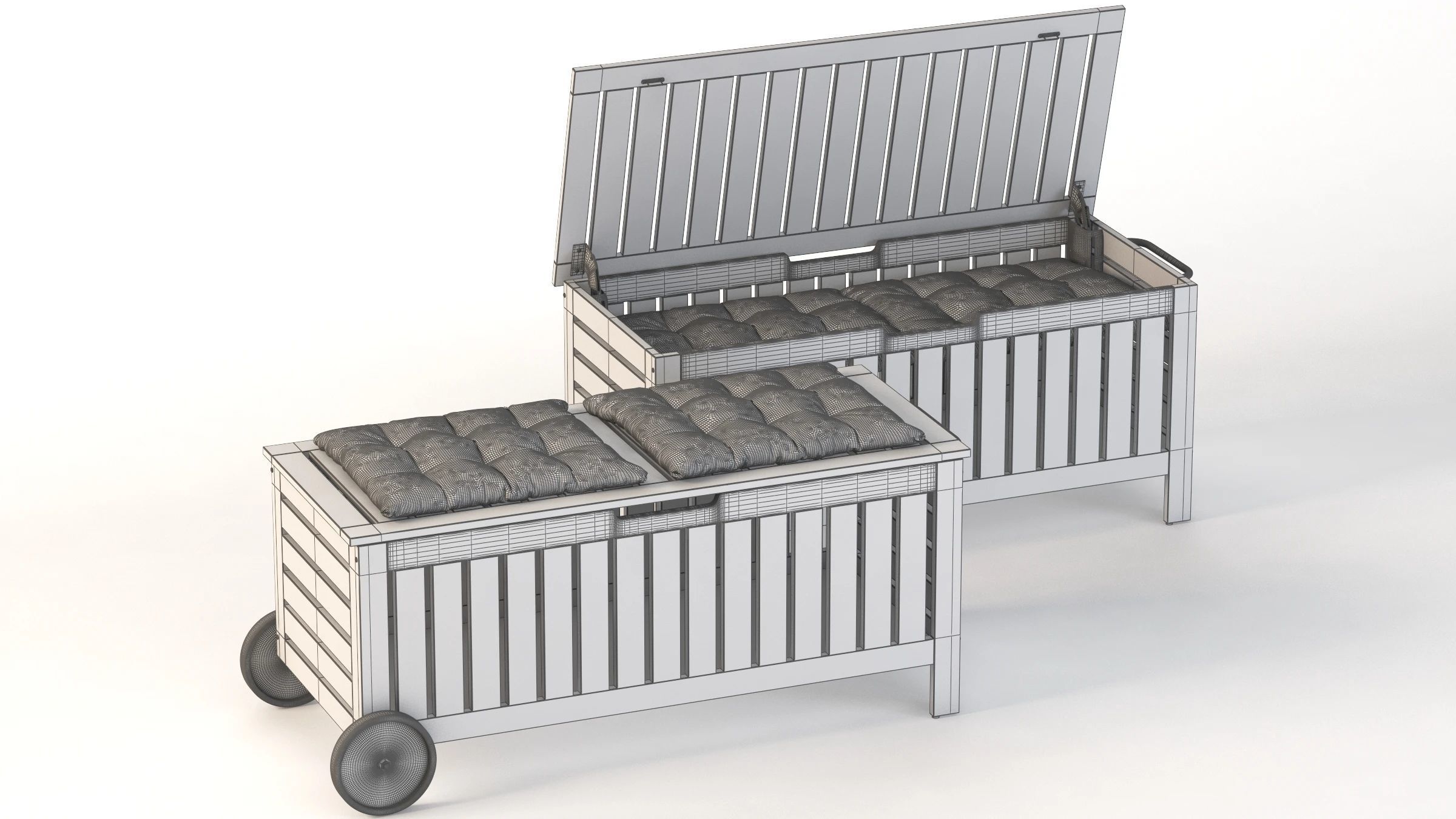 IKEA Applaro Bench with Storage Bag 3D model_12