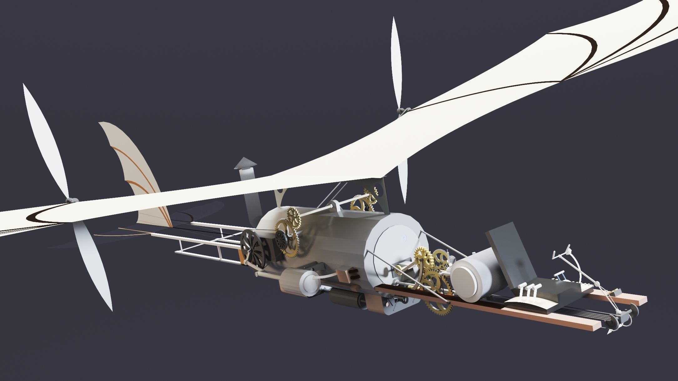 5- Steampunk Aircrafts- High detail 3d models Low-poly 3D model_3