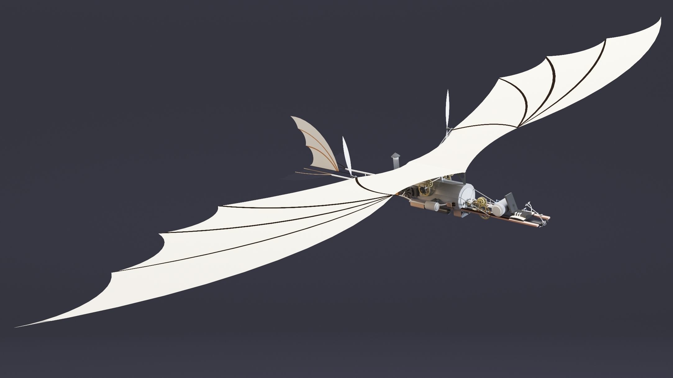 5- Steampunk Aircrafts- High detail 3d models Low-poly 3D model_4