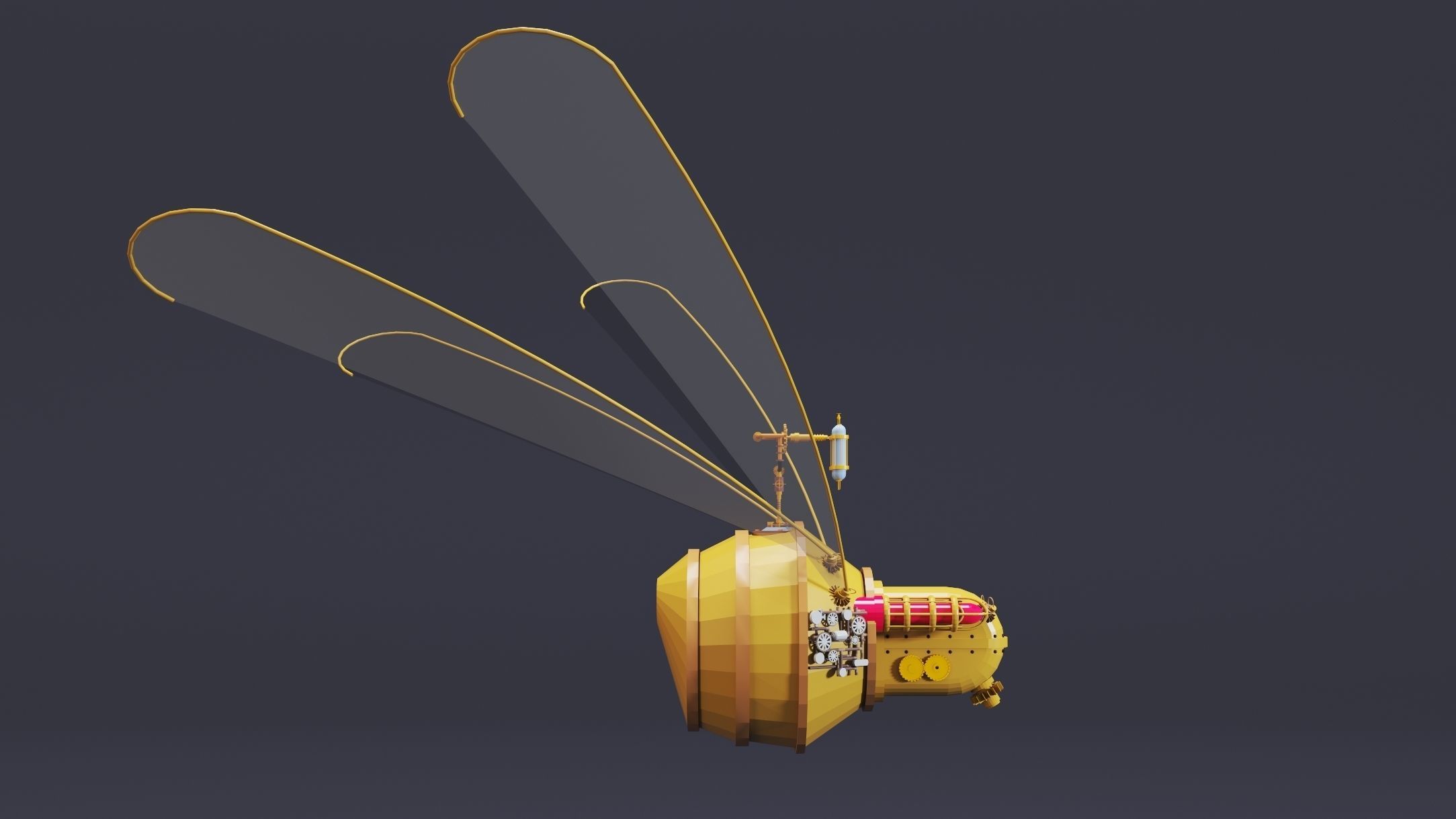 5- Steampunk Aircrafts- High detail 3d models Low-poly 3D model_1
