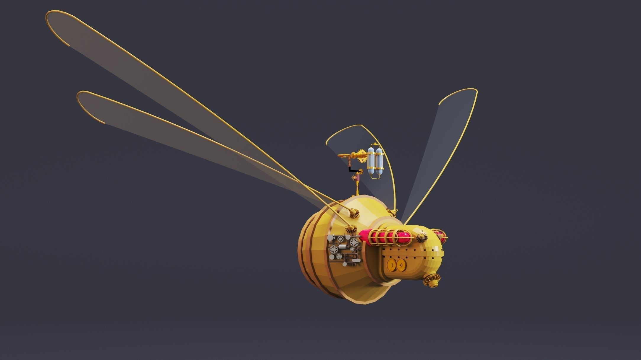 5- Steampunk Aircrafts- High detail 3d models Low-poly 3D model_2