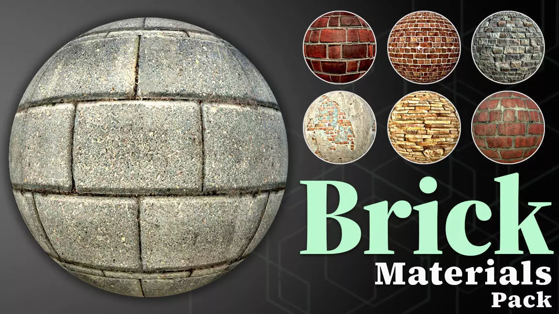 Brick Material Pack Low-poly 3D model_0