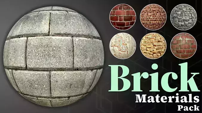 Brick Material Pack Low-poly 3D model Brick Material Pack Low-poly 3D model