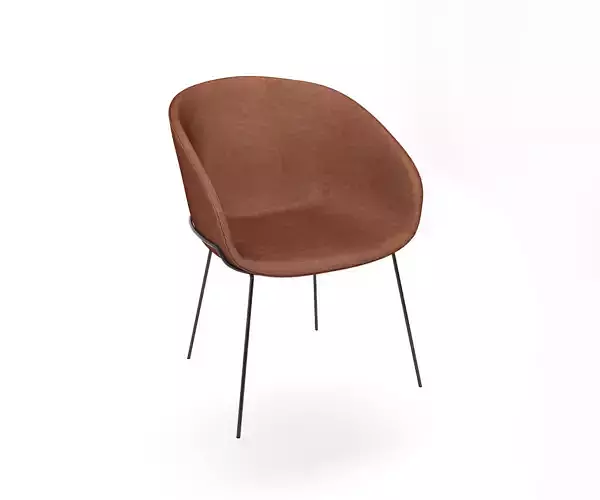 Retro chair with  brown leather