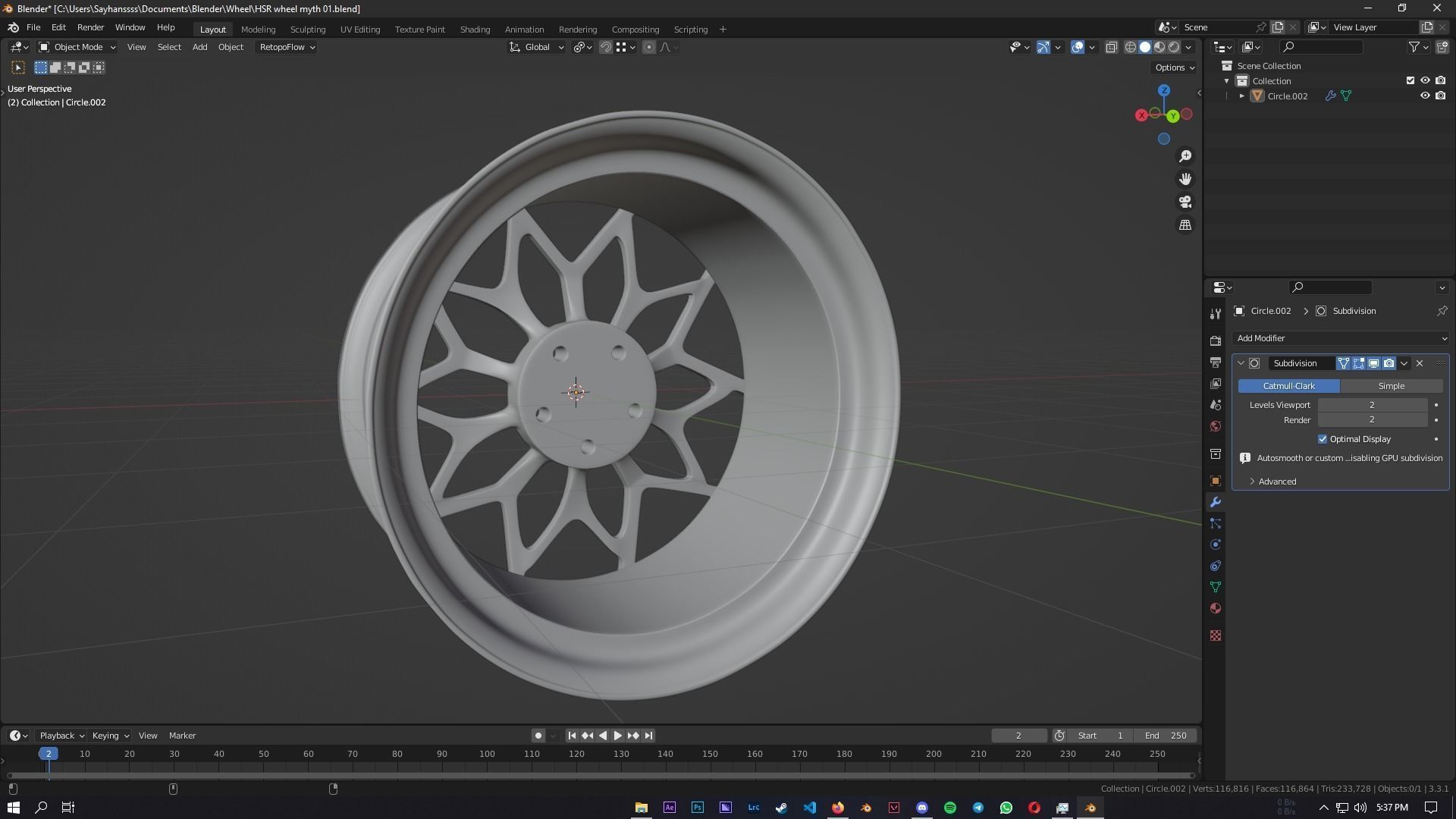 Hsr Wheel myth 01 Low-poly 3D model_6