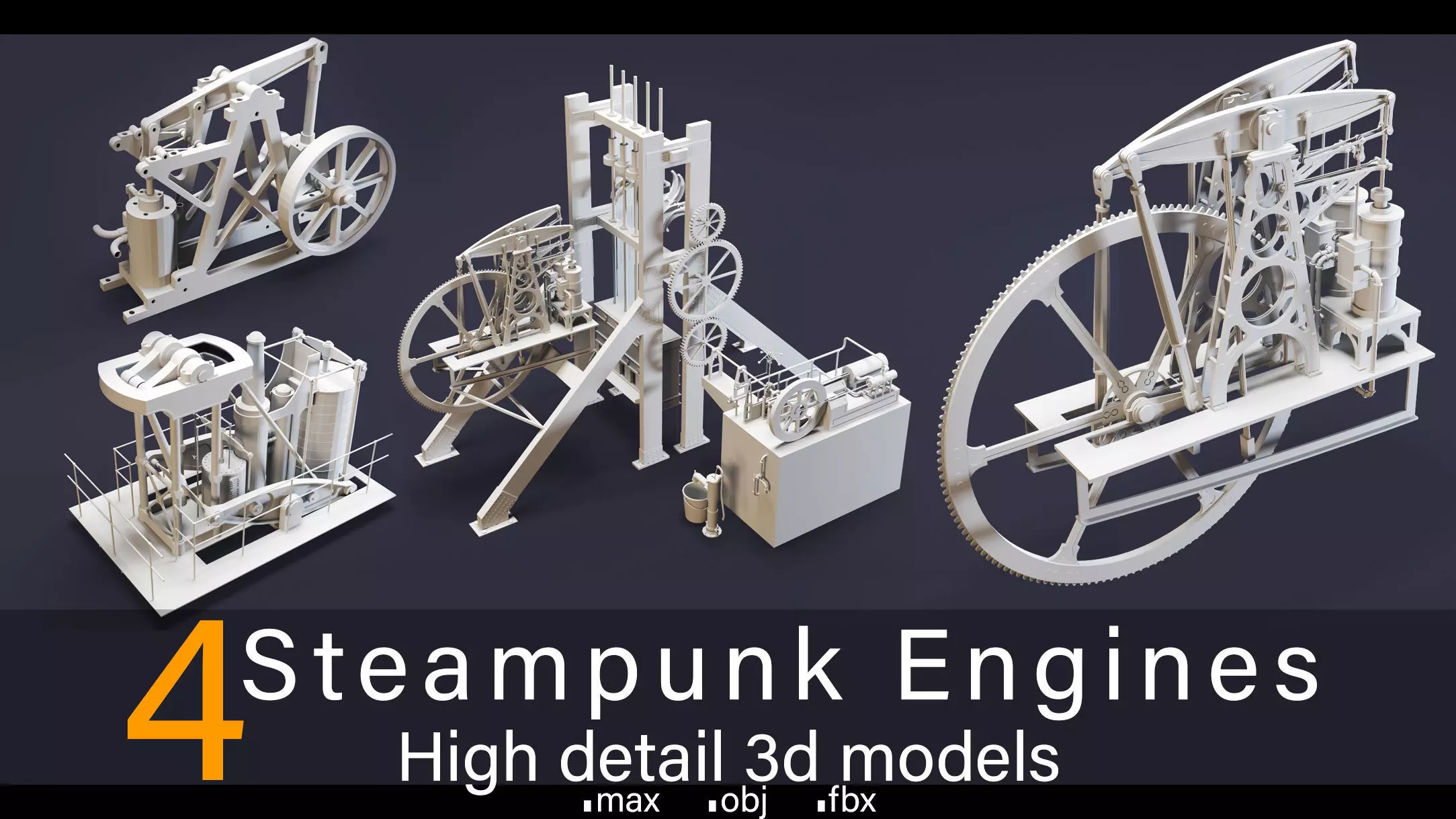 4- Steampunk Engines- High detail 3d models 3D model_0