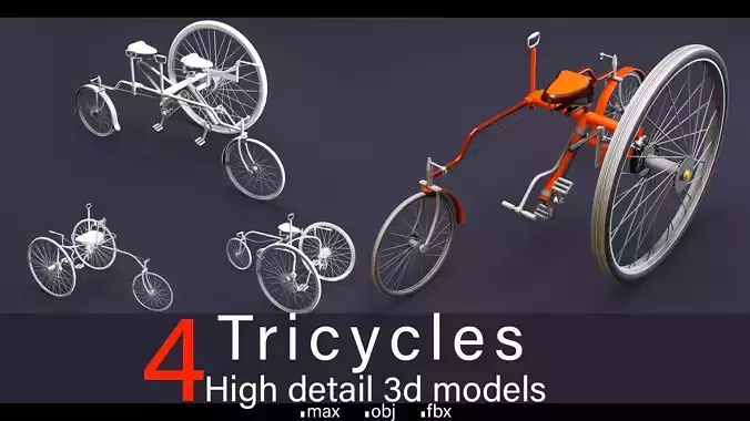 4- Tricycles- High detail 3d models Low-poly 3D model 4- Tricycles- High detail 3d models Low-poly 3D model
