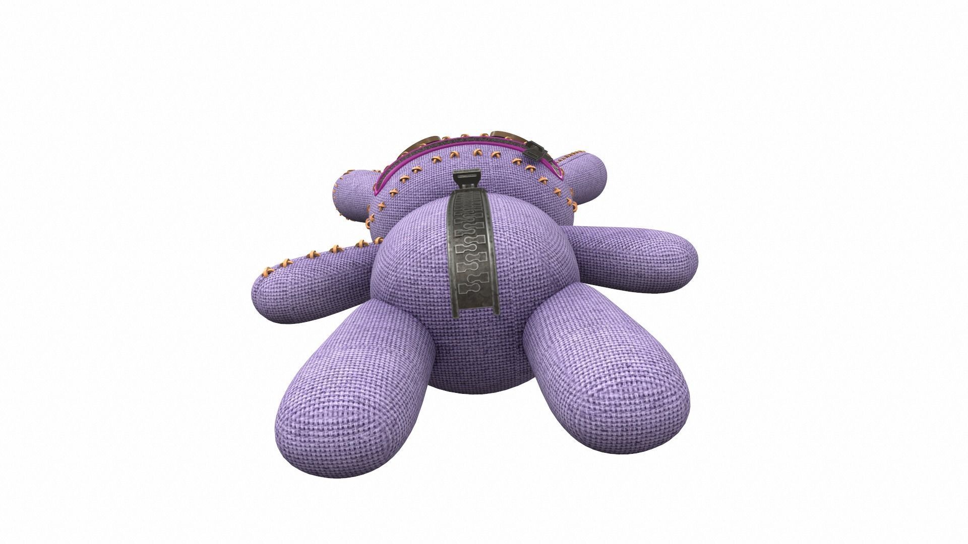 Plush toy bunny 1 3D model_4