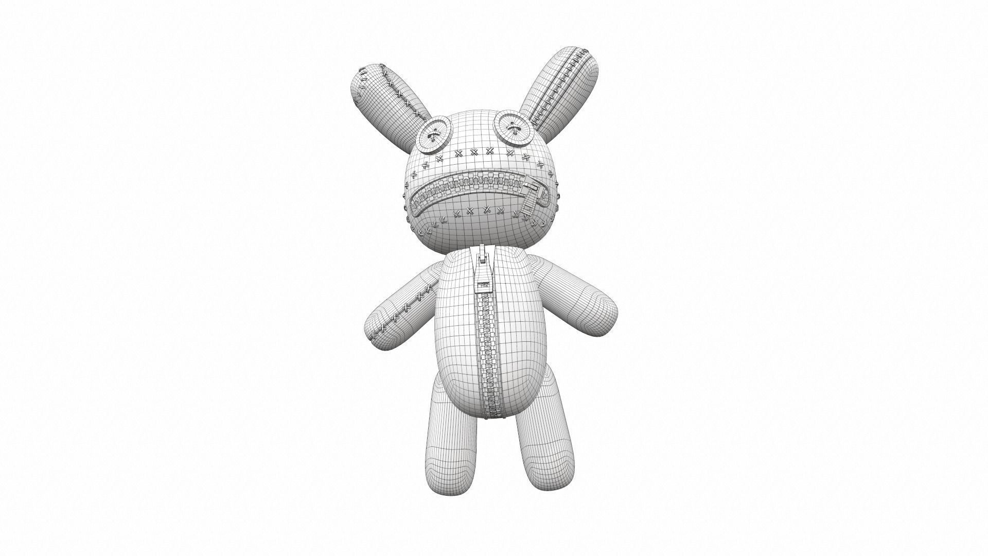 Plush toy bunny 1 3D model_6