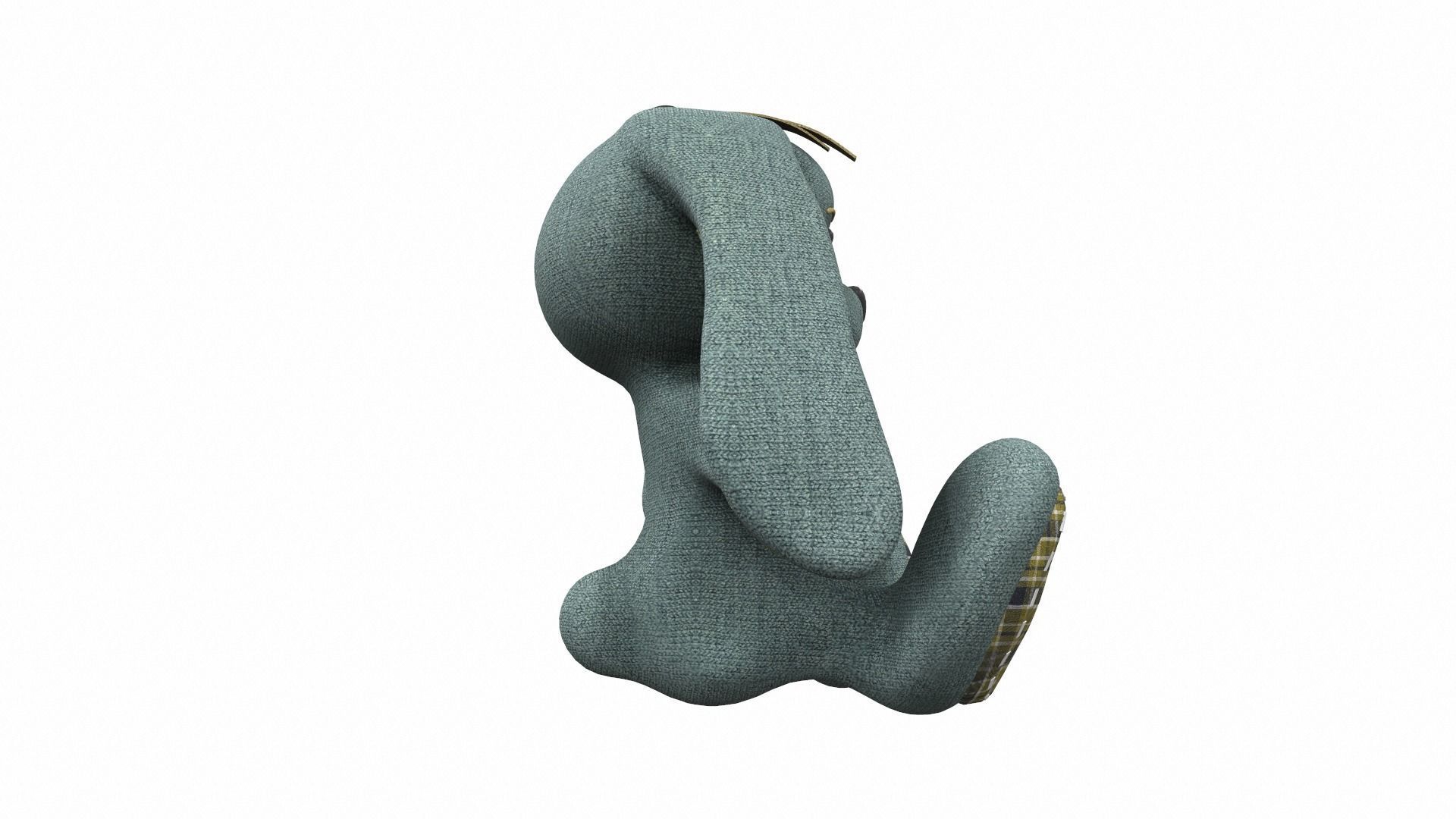 Plush toy bunny 2 3D model_2