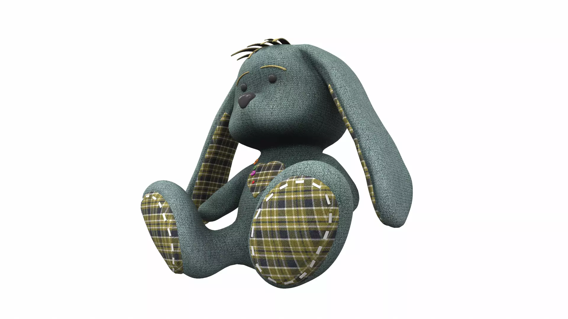 Plush toy bunny 2 3D model_0