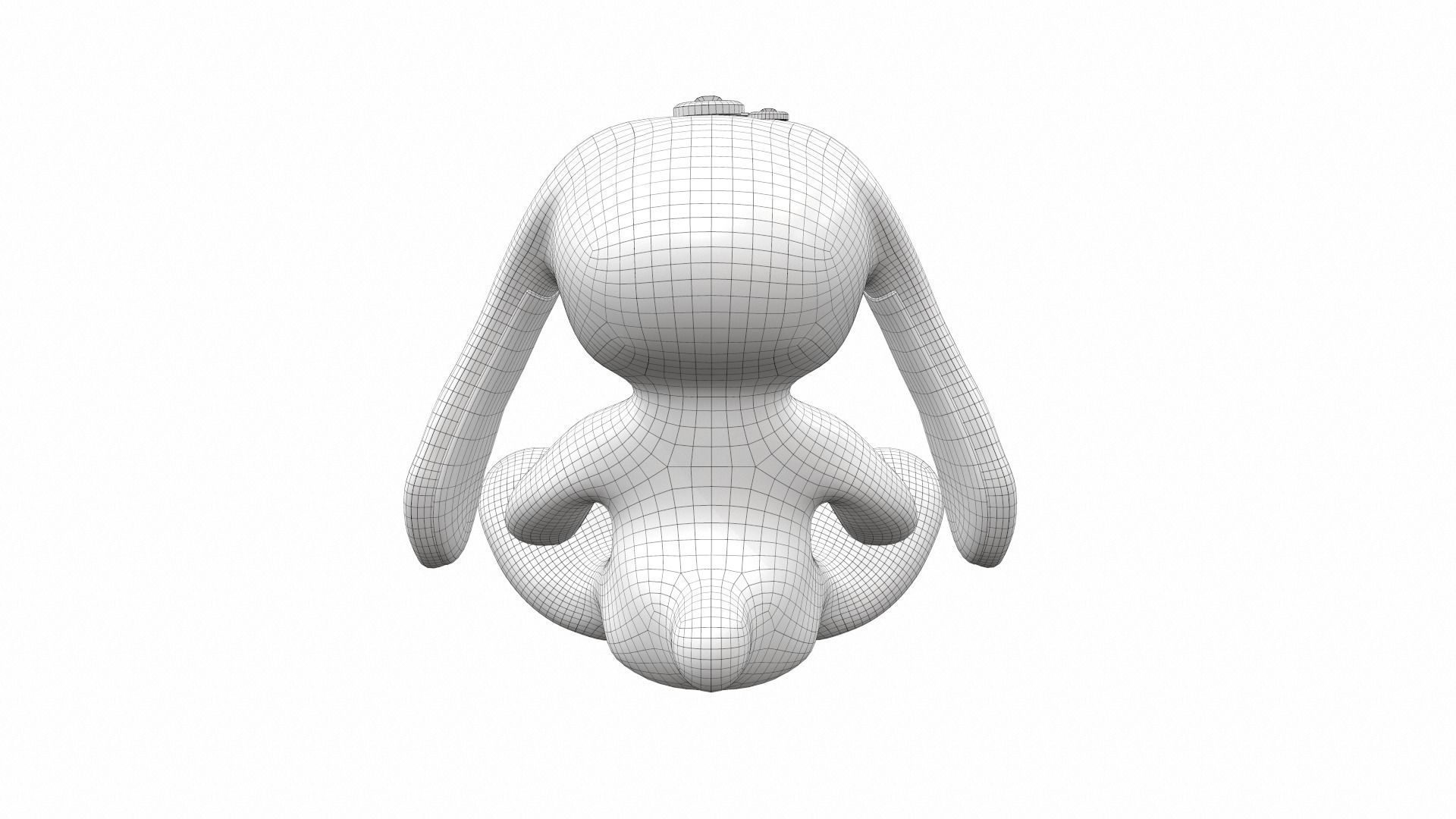 Plush toy bunny 2 3D model_8