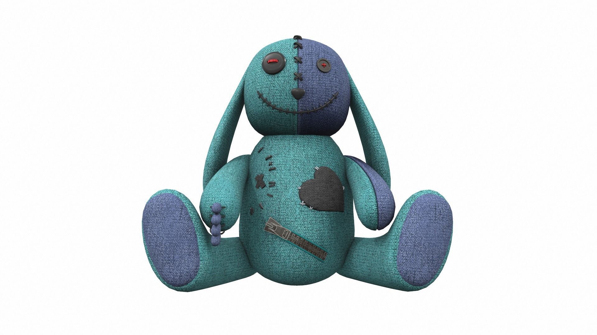 Plush toy bunny 3 3D model_1