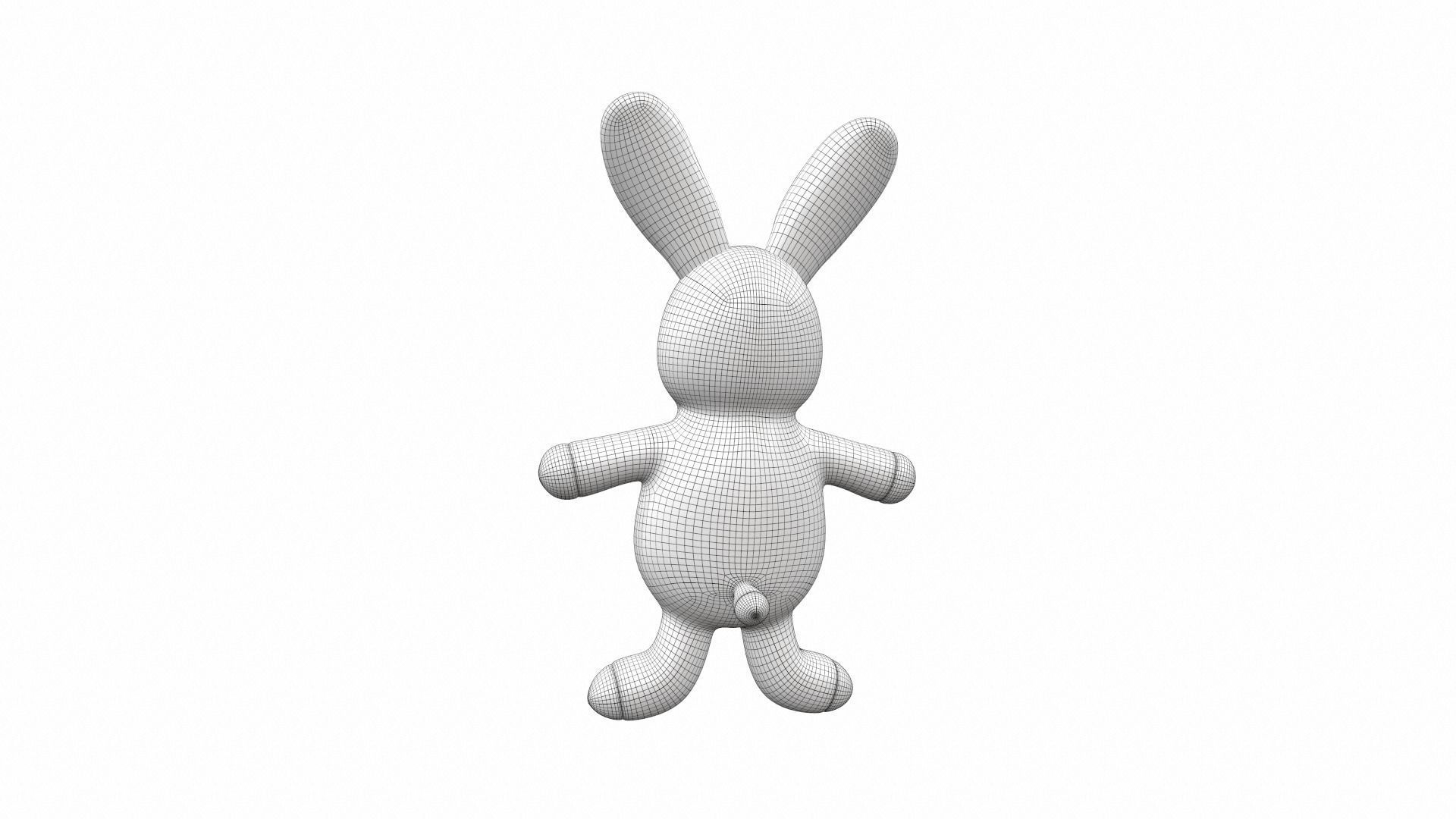 Plush toy bunny 5 3D model_8