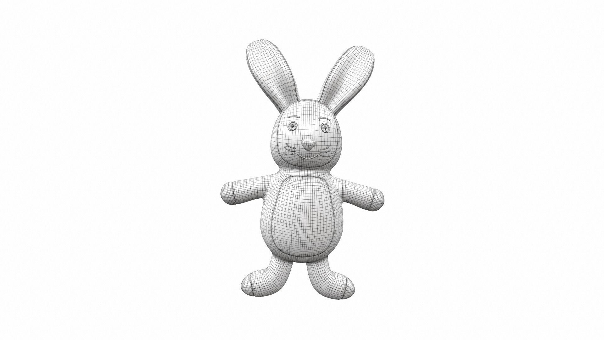 Plush toy bunny 5 3D model_6