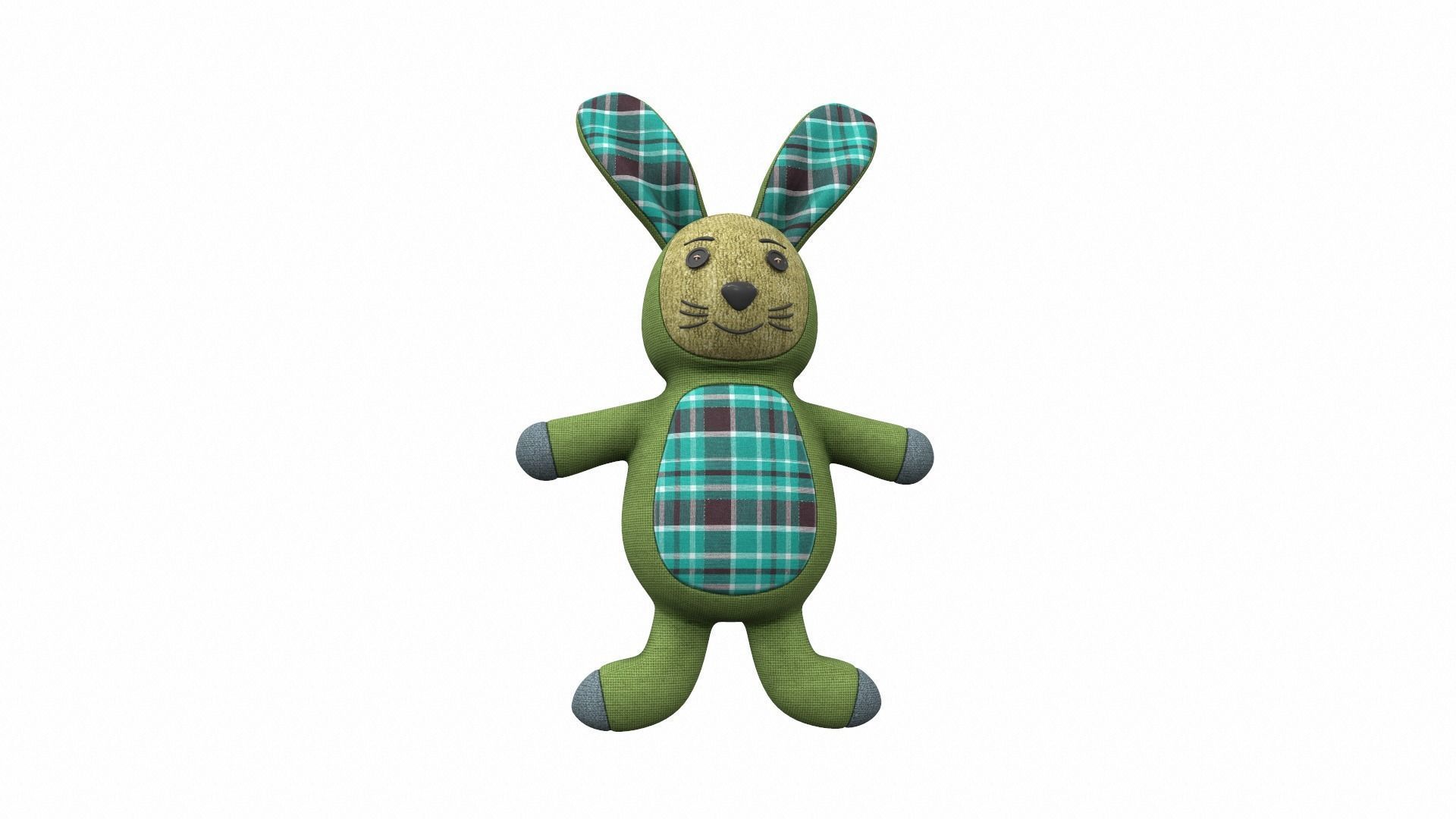 Plush toy bunny 5 3D model_1