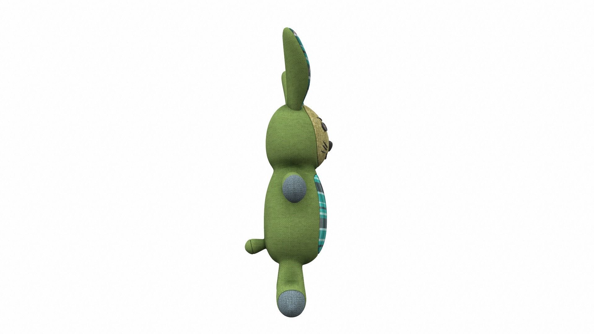 Plush toy bunny 5 3D model_2