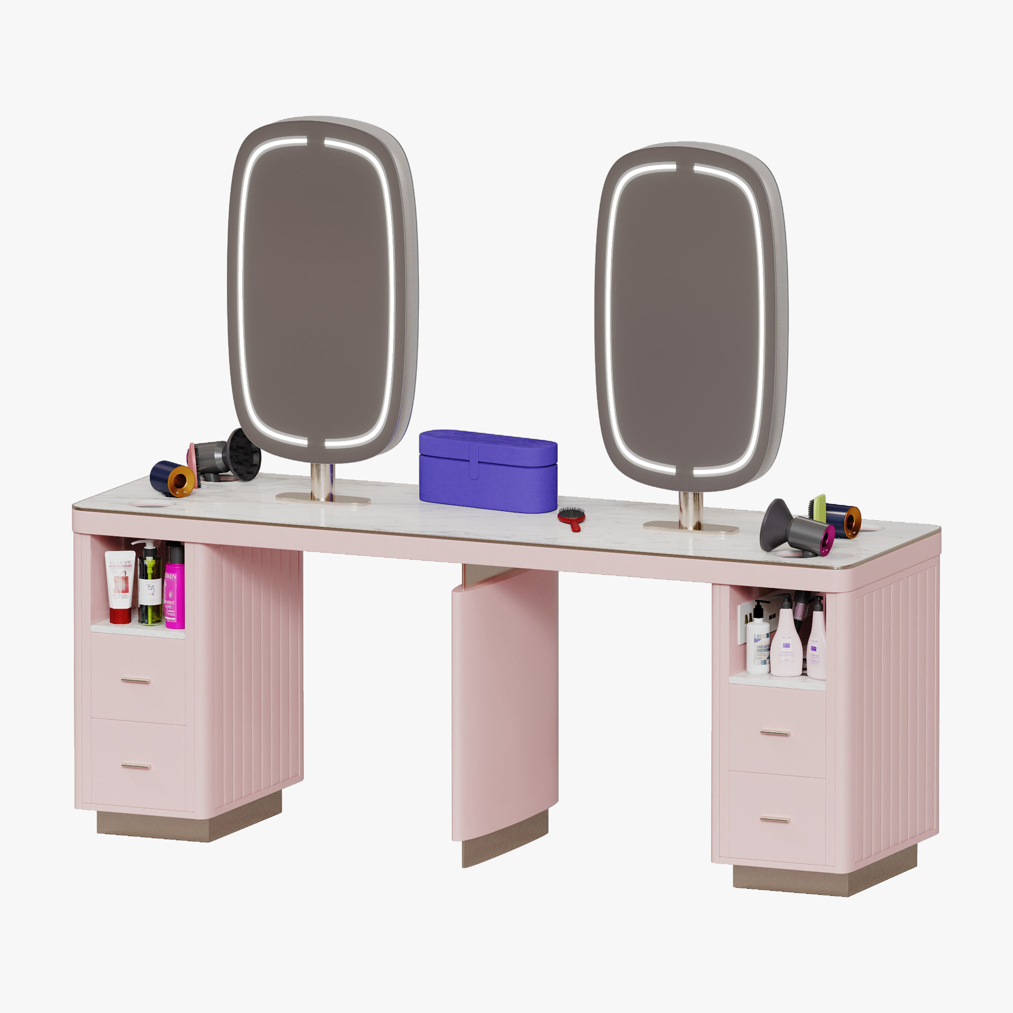 Mirror station barber table Yoocell OC7079 Low-poly 3D model_1