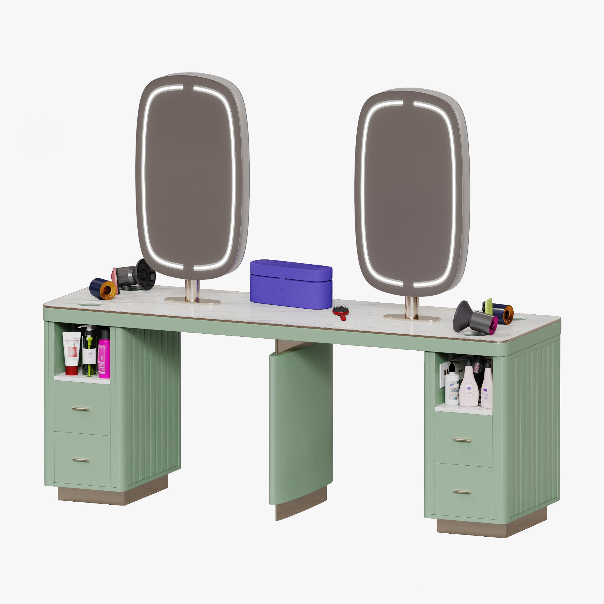 Mirror station barber table Yoocell OC7079 Low-poly 3D model_2