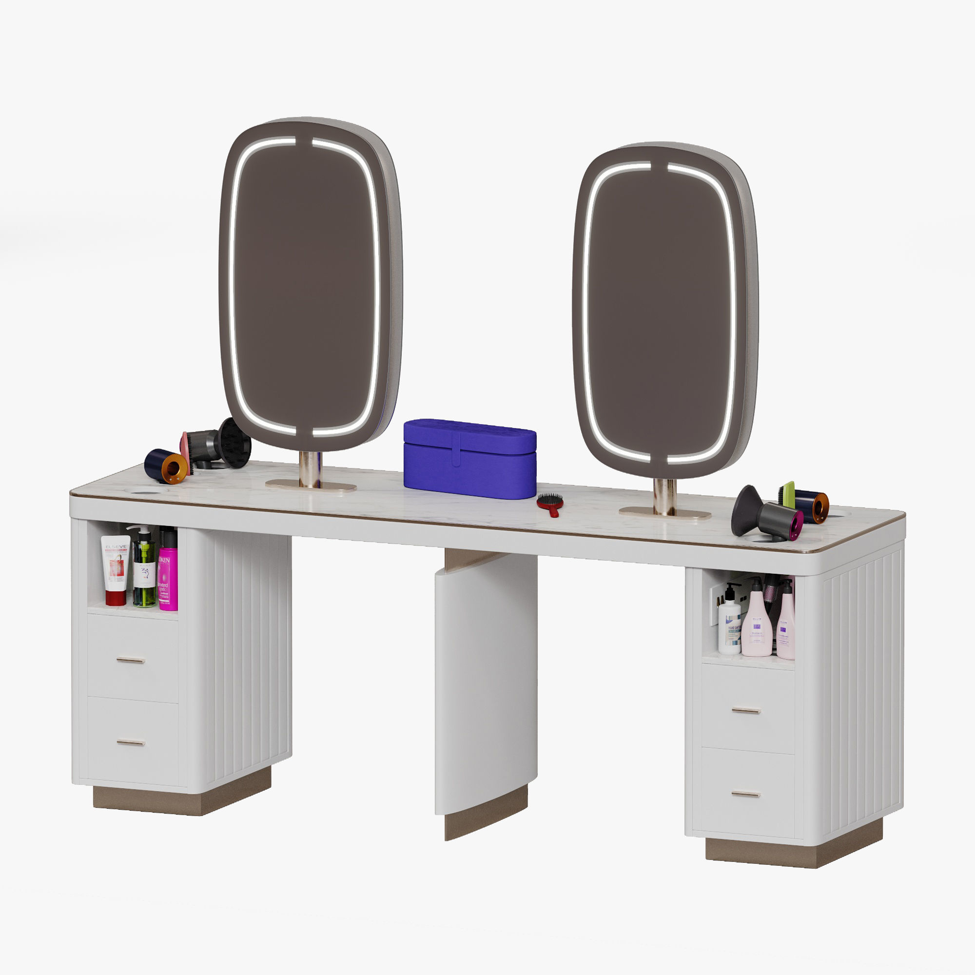 Mirror station barber table Yoocell OC7079 Low-poly 3D model_5