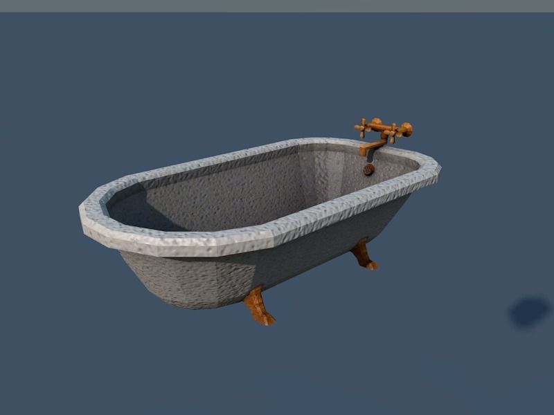 Bath bathroom-interior Low-poly 3D model_1