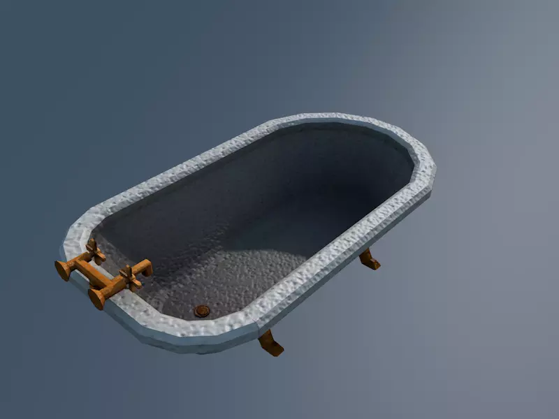 Bath bathroom-interior Low-poly 3D model_0