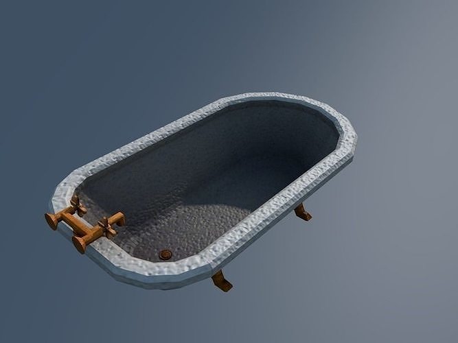 Bath bathroom-interior Low-poly 3D model