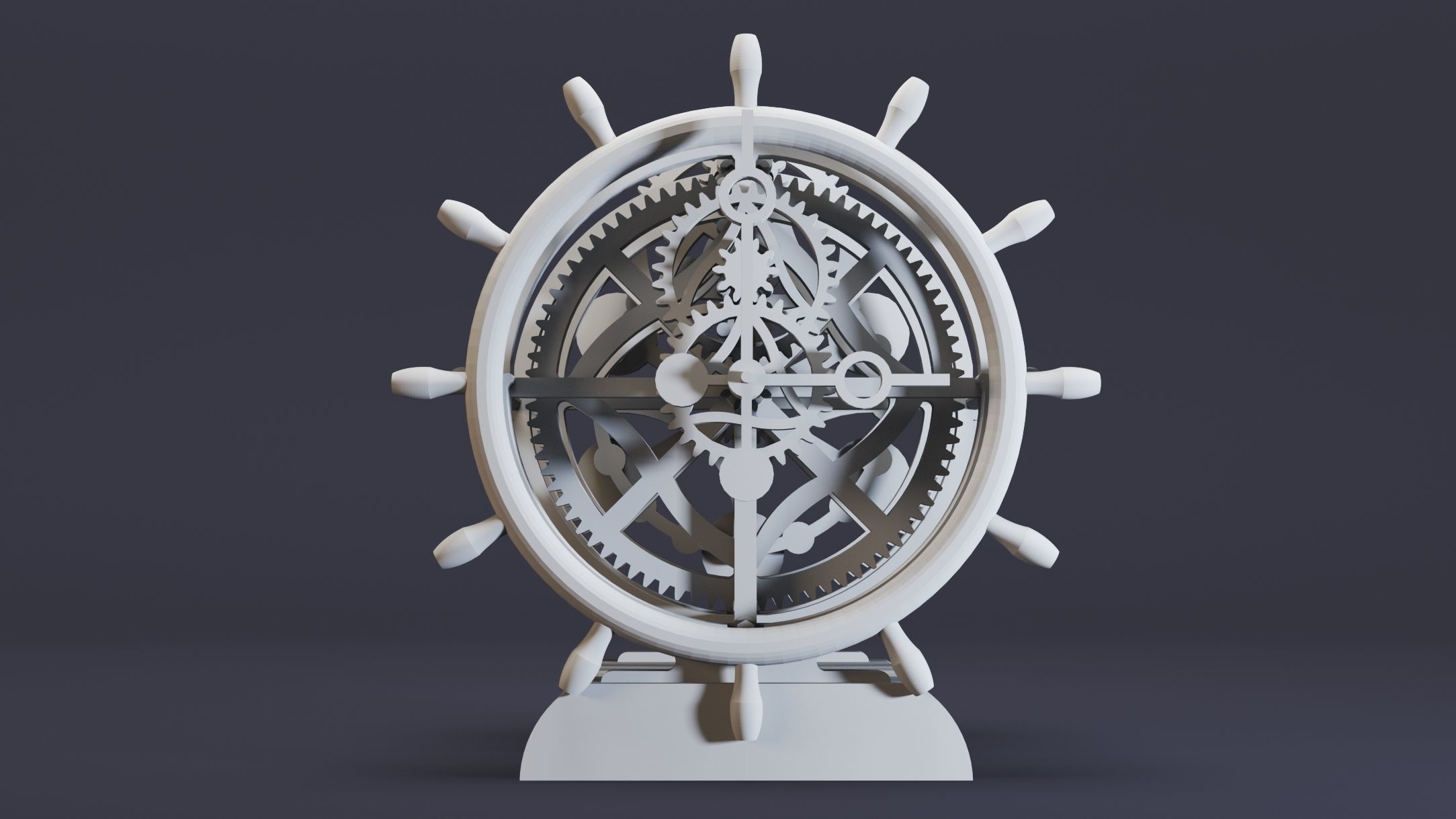 12- Steampunk Clocks- High detail 3d models Low-poly 3D model_17