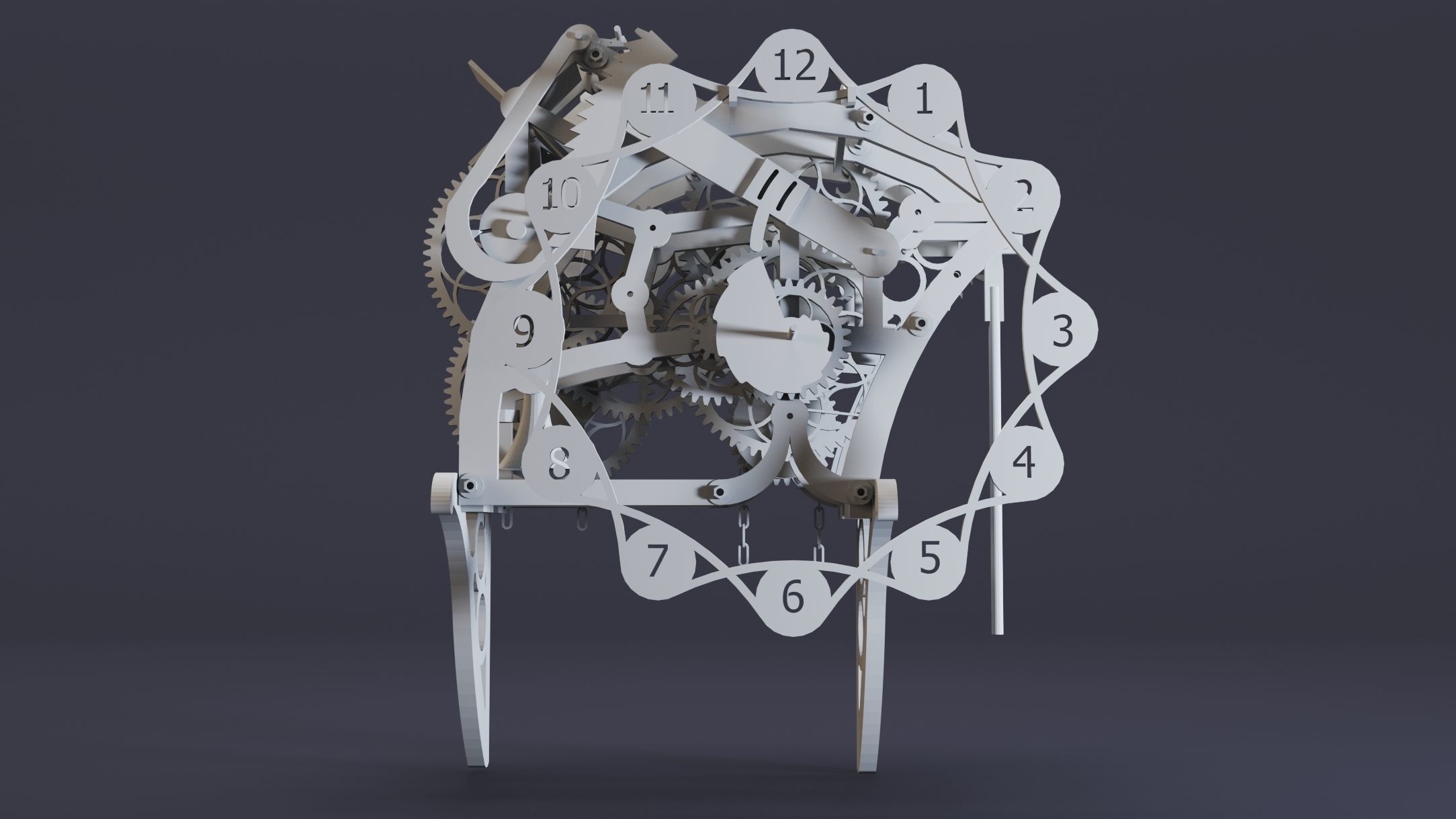 12- Steampunk Clocks- High detail 3d models Low-poly 3D model_9