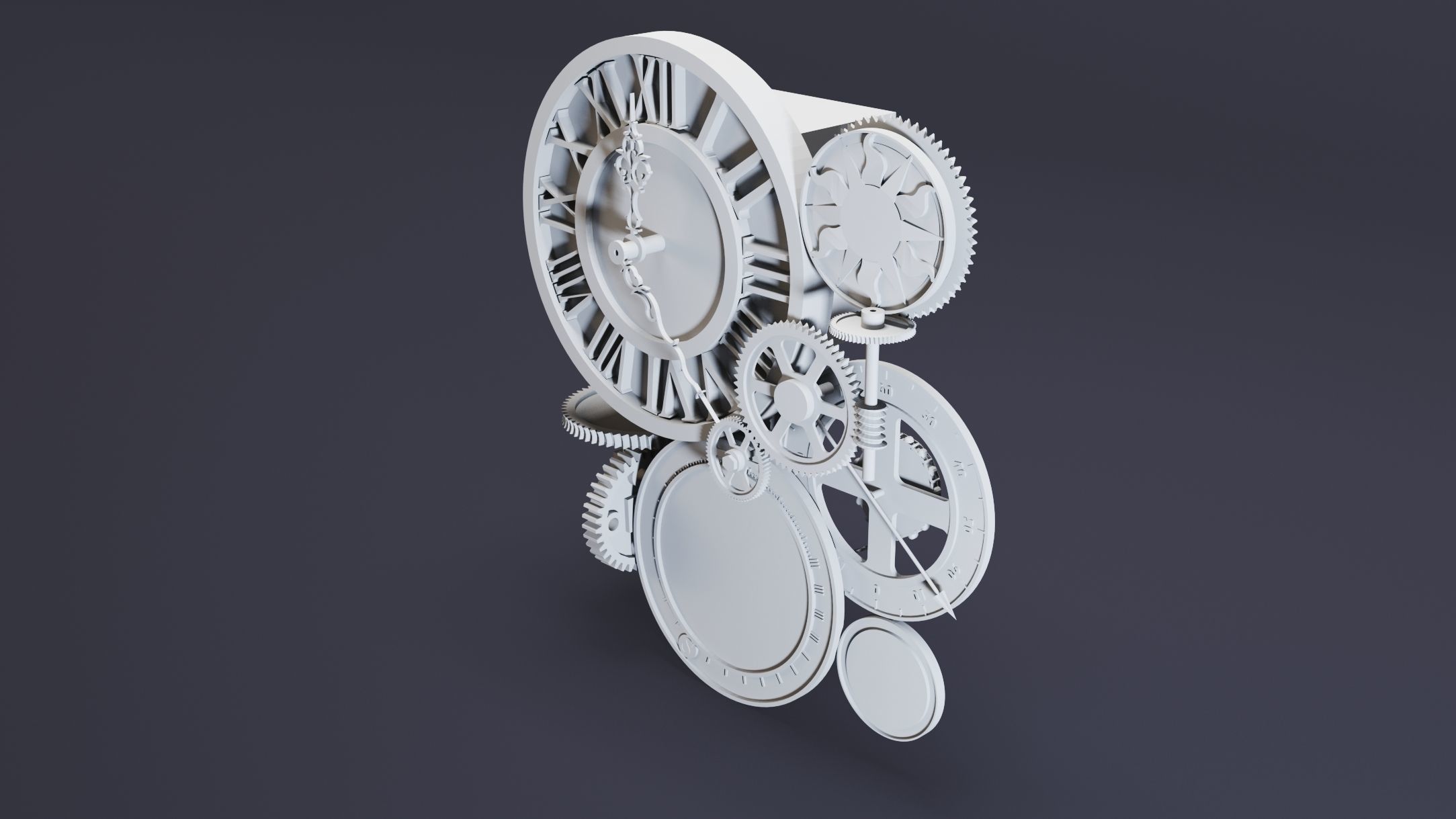 12- Steampunk Clocks- High detail 3d models Low-poly 3D model_8