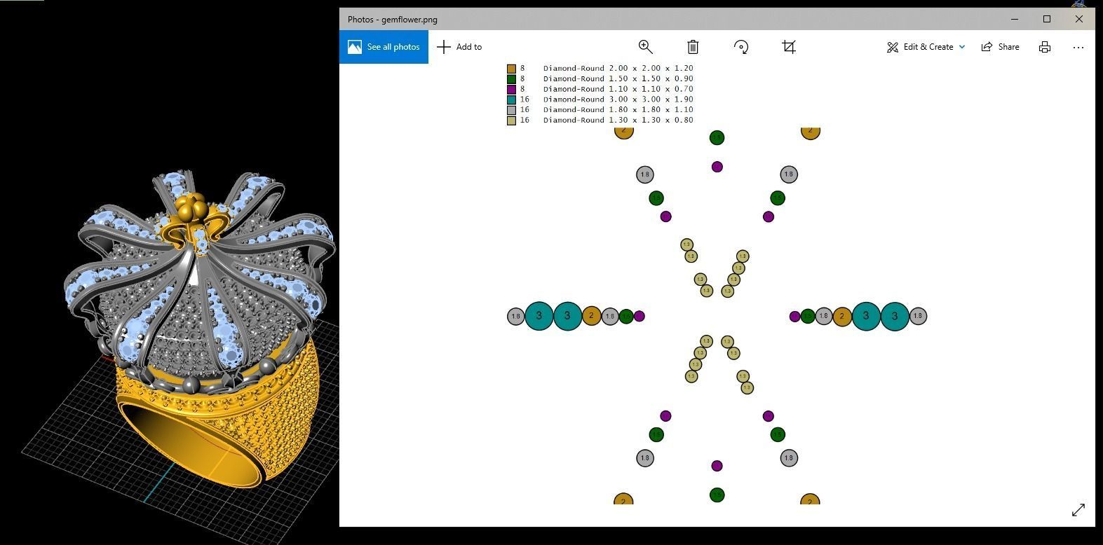 Crown ring 3D model_7