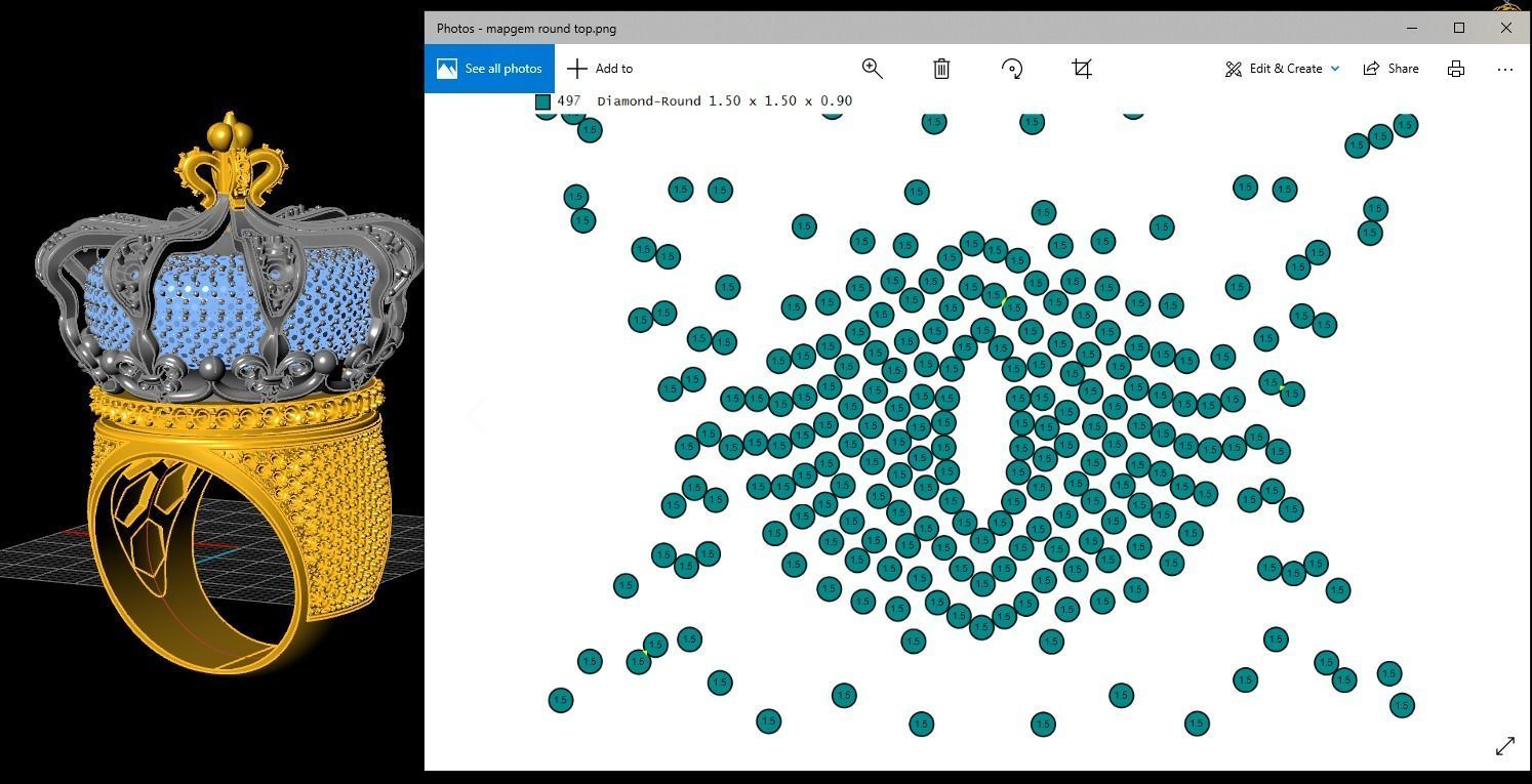 Crown ring 3D model_8