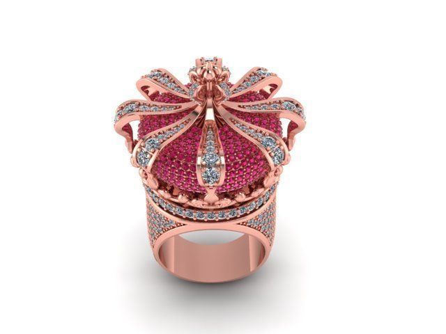 Crown ring 3D model_3