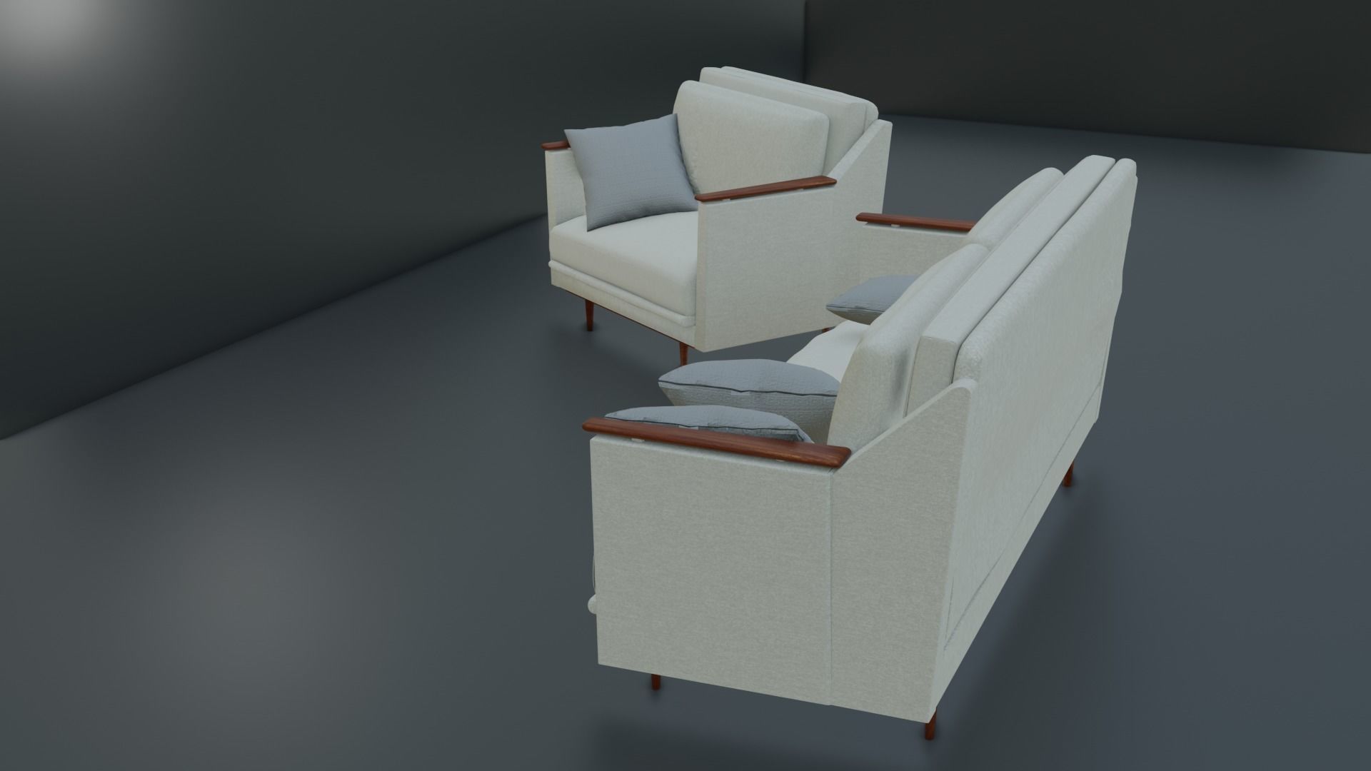 Couch mid century modern sofa Free low-poly 3D model_4