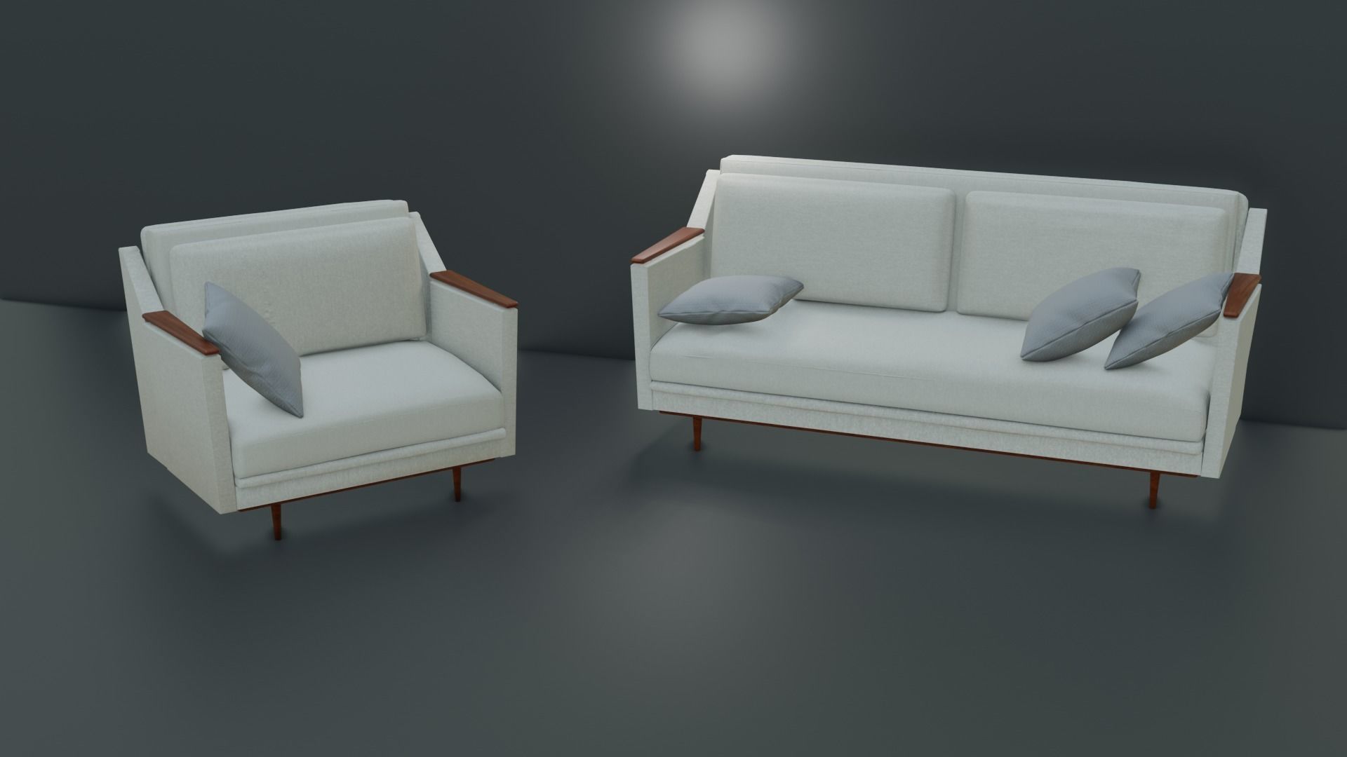 Couch mid century modern sofa Free low-poly 3D model_1