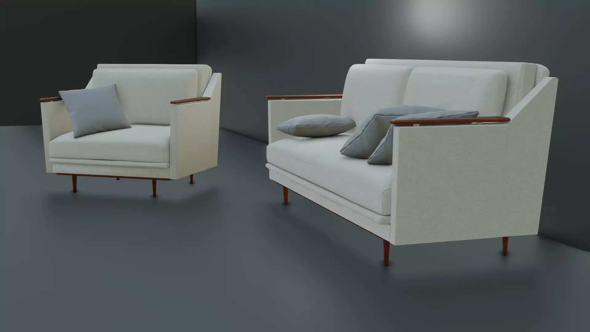 Couch mid century modern sofa Free low-poly 3D model_0