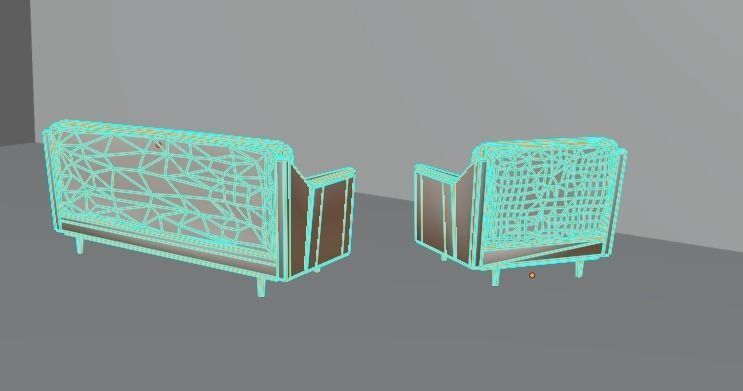 Couch mid century modern sofa Free low-poly 3D model_6