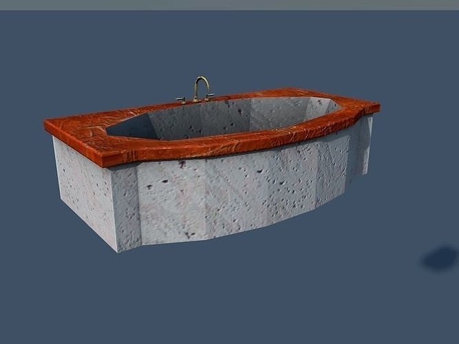 bathroom-interior bathtub Low-poly 3D model