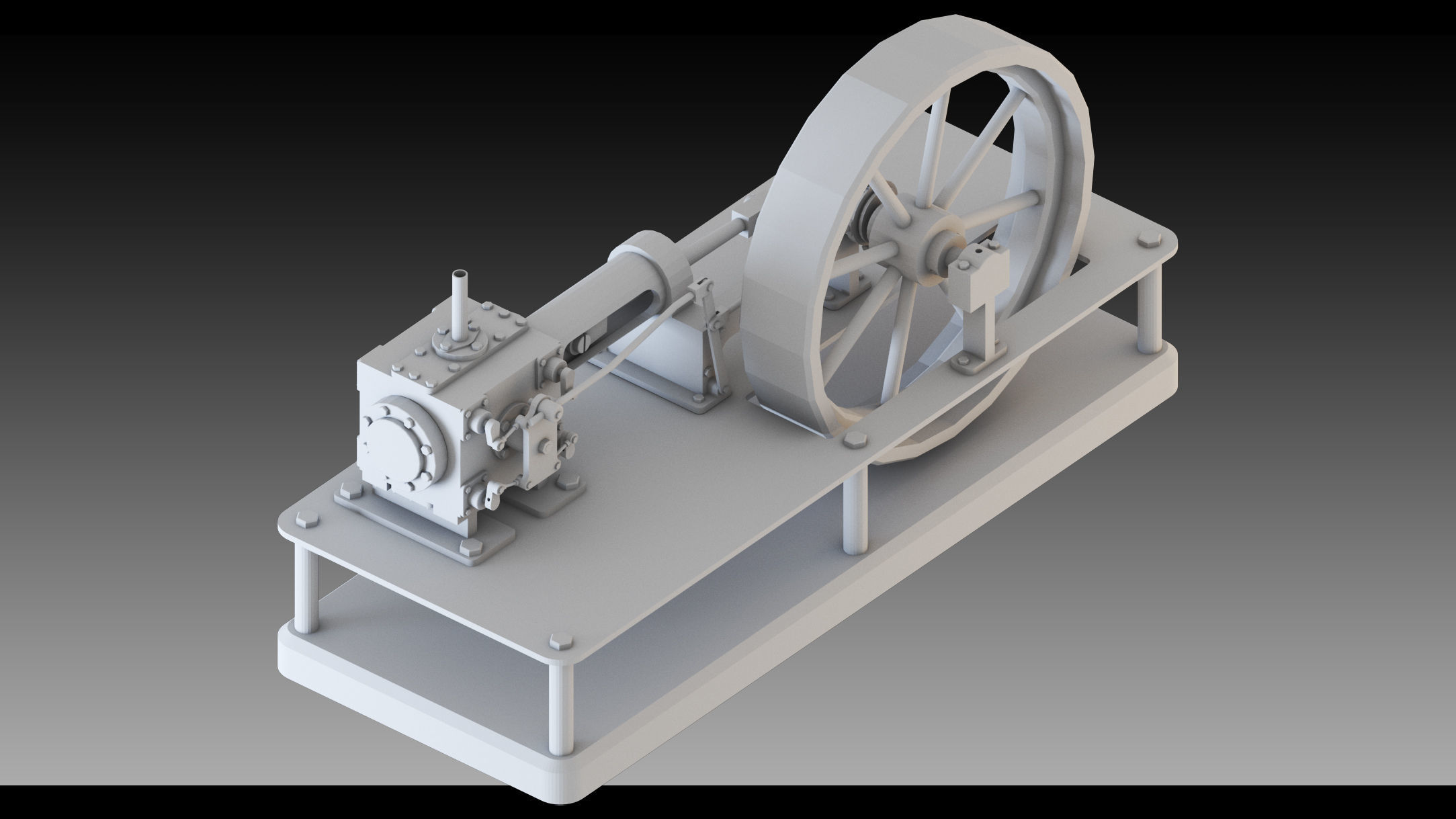 20- Steampunk Engines- High detail 3d models Low-poly 3D model_2