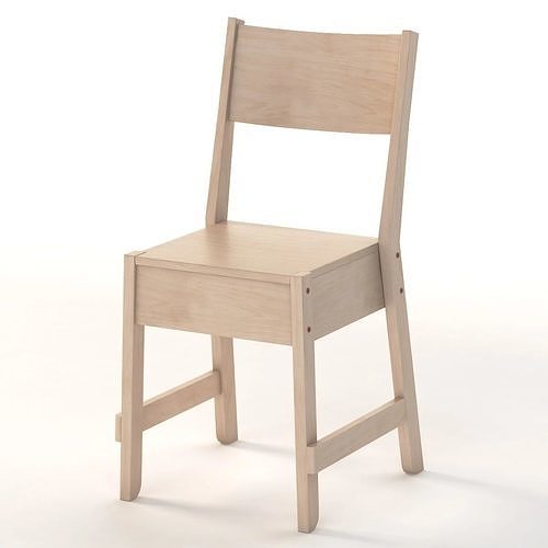 IKEA NORRKER White Birch Chair 3D model 4