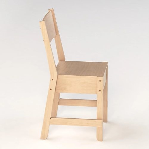 IKEA NORRKER White Birch Chair 3D model 6