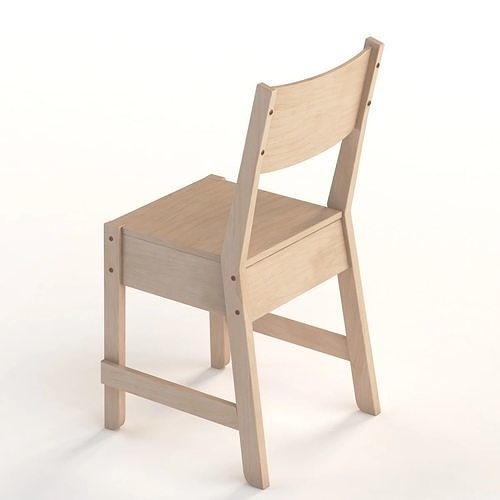 IKEA NORRKER White Birch Chair 3D model 2